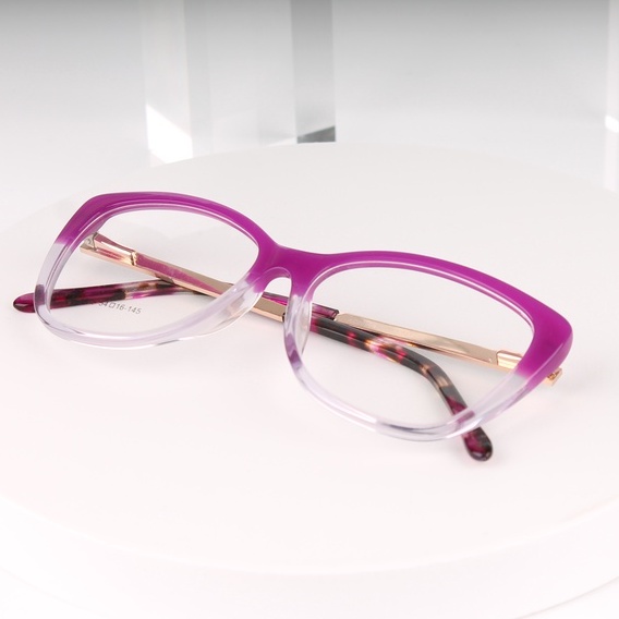 Gọng kính unisex nhựa Acetate cao cấp dáng mắt mèo thời trang OURESS ac8025