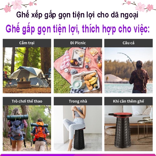 Ghế xếp gấp gọn thuận tiện cho việc di chuyển khi đi du lịch cắm trại