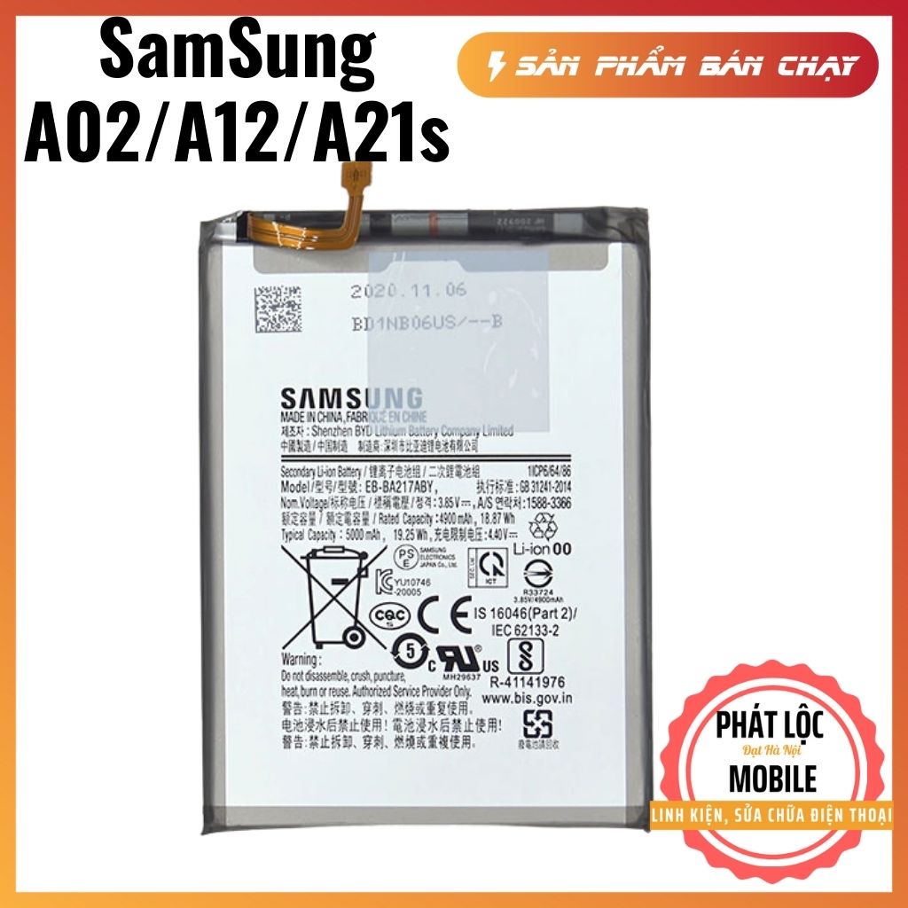 Pin Samsung A02/ A12/ A21s chính hãng, Dung lượng pin 5000mAh, Bảo hành 3 tháng