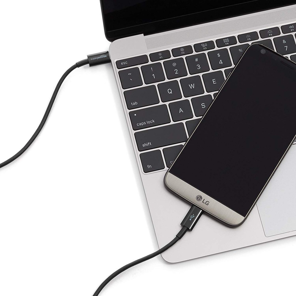 Dây cáp AmazonBasics USB Type-C to USB Type-C 2.0 Cable - dài 1.8 M - Đen