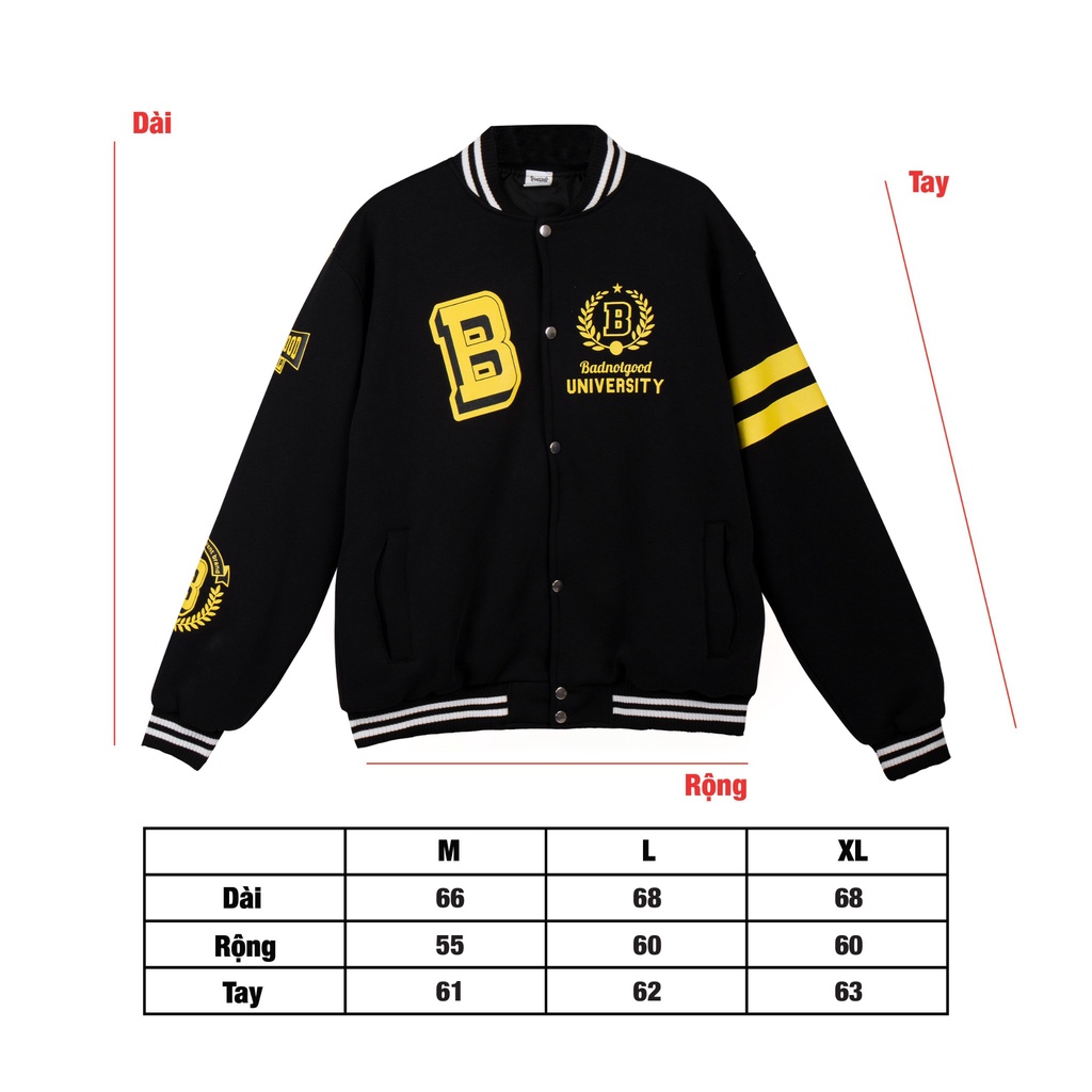 Áo Varsity BADNOTGOOD B UNI (Đen)