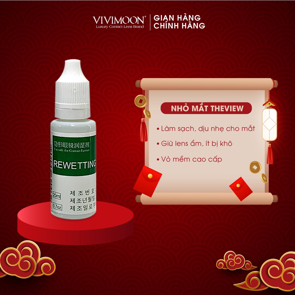 Nước nhỏ mắt cho lens chuyên dụng Hàn Quốc THE VIEW 20ml - Nước Nhỏ Mắt Kính Áp Tròng Vivimoon