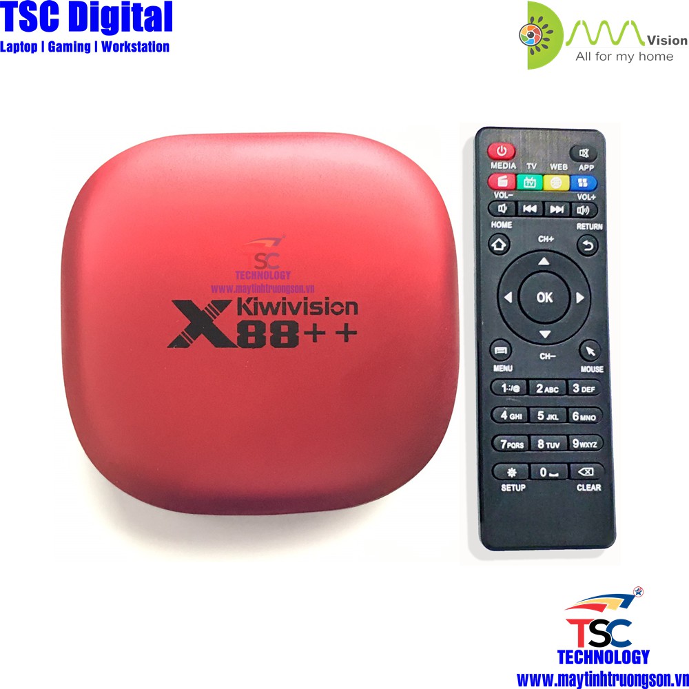 Android Tivi Box Kiwivision X88++ Smart TV Thông Minh Ram 2Gb