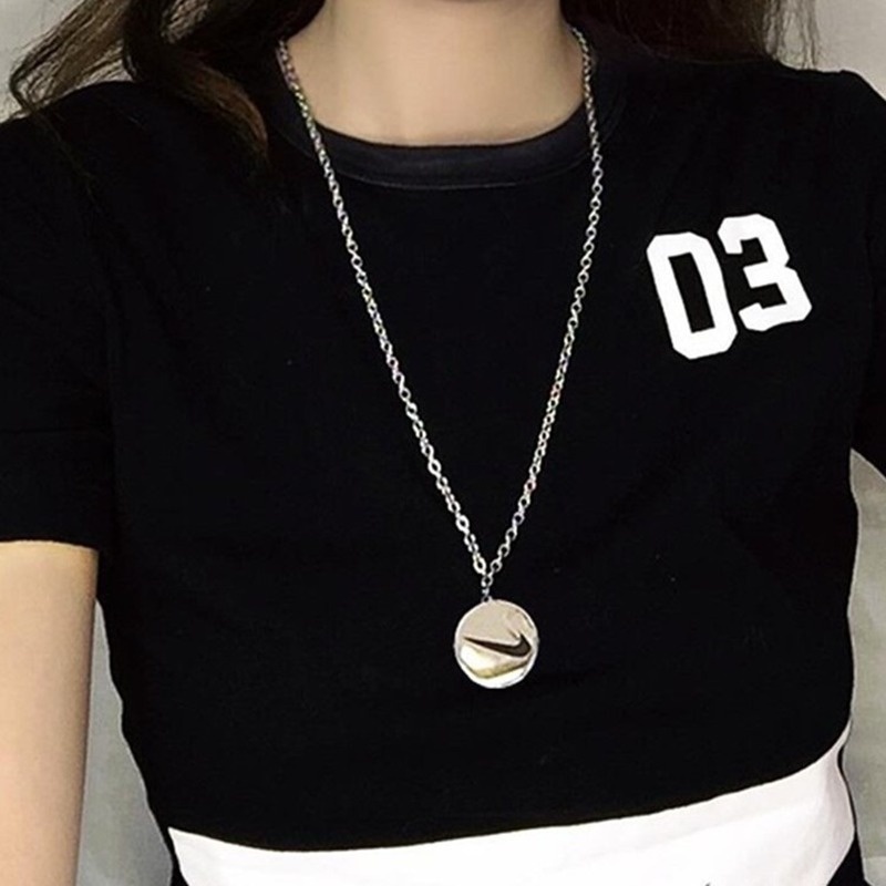 Dây chuyền mặt thẻ tròn phong cách hip hop cá tính cho nam và nữ 210818