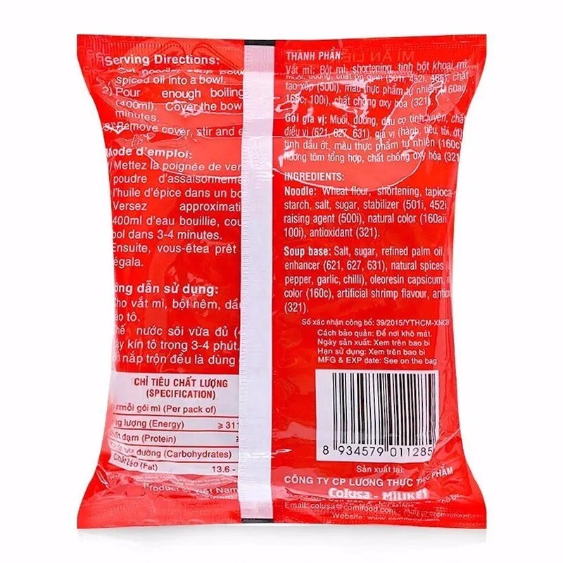 Mì miliket tôm sa tế 80g