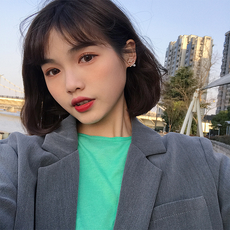 Đôi Bông Tai Hình Trái Tim Đính Ngọc Trai Xinh Xắn Dành Cho Nữ