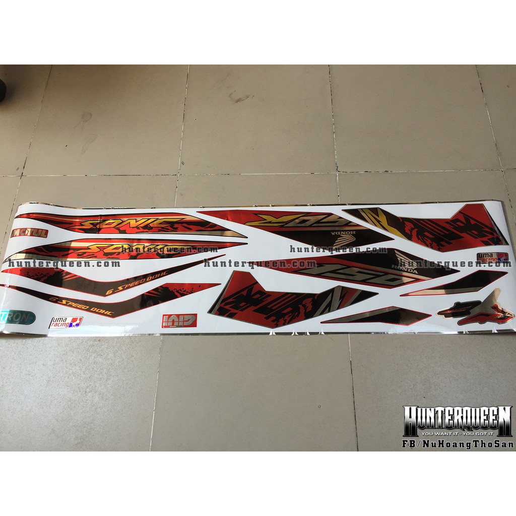 Tem rời dán xe Sonic, Chất liệu crom sáng bóng.