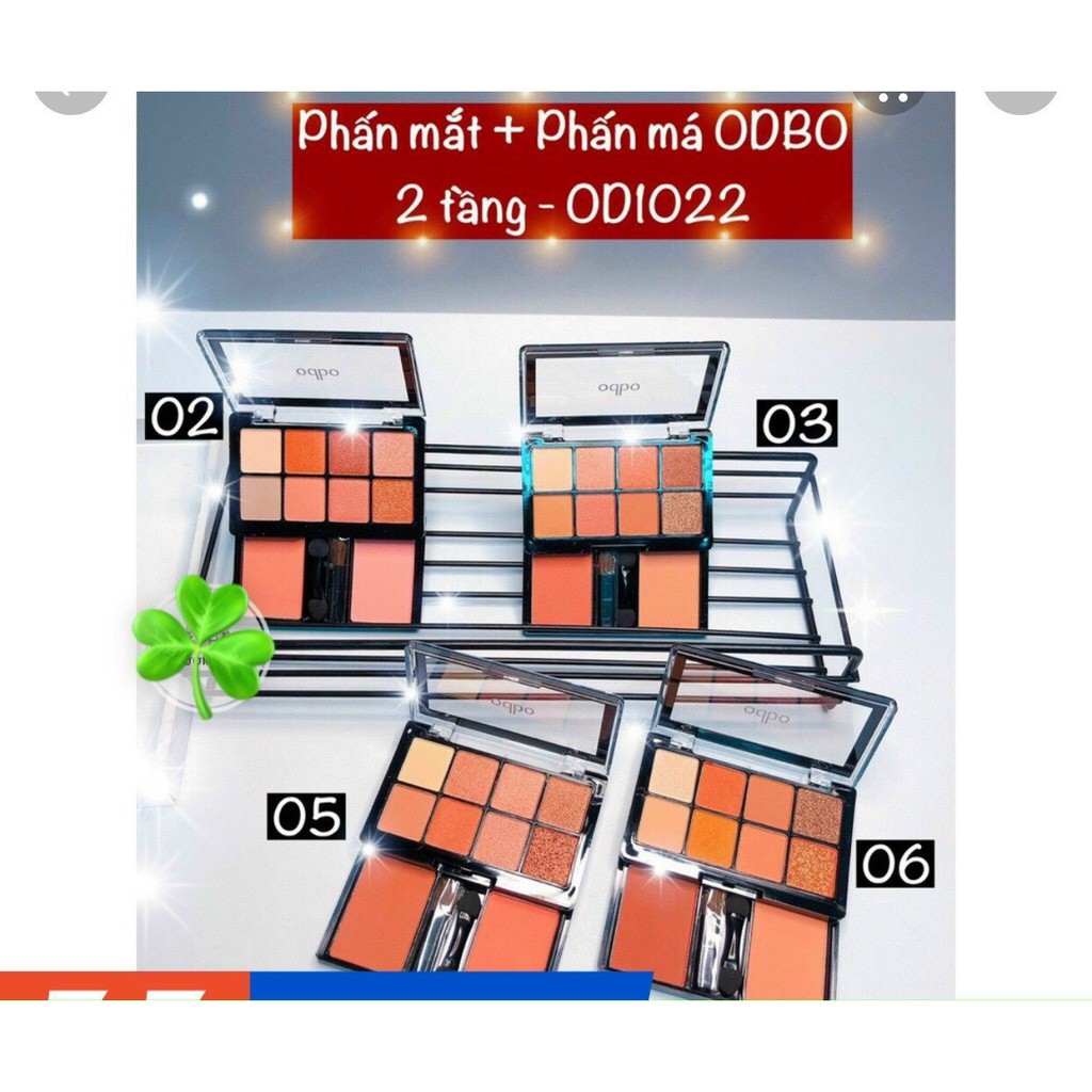 Phấn mắt- má hồng- tạo khối ODBO 2 tầng 10 ô Hàn Quốc