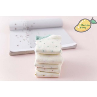 Tất len cổ ngắn chấm bi pastel