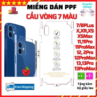 [PPF 7 MÀU] Miếng dán mặt lưng cho Iphone từ 7Plus/8Plus/X/Xr/Xs max/11ProMax/12ProMax/13ProMax-Full màn hình-Chống trày
