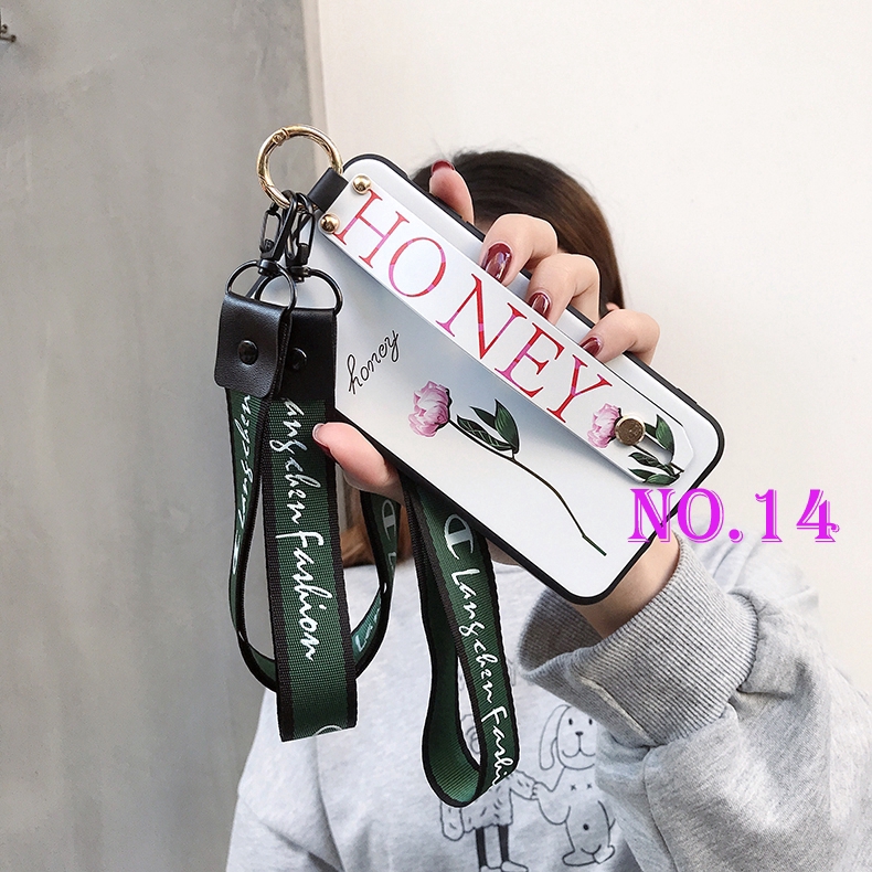 Ốp điện thoại họa tiết nhành hoa có dây đeo cổ và cổ tay cho iPhone 12 mini 6/6s 6plus/6splus 7/8 7plus/8plus X XS XR XSMax | BigBuy360 - bigbuy360.vn