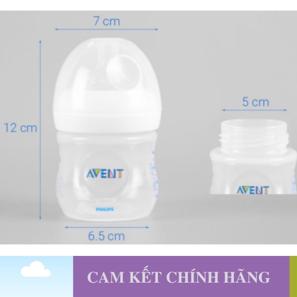 Bình sữa Philips Avent 125ml Cổ Rộng Natural Chống Đầy Hơi Chống Sặc - 1 Đổi 1 Nếu Lỗi NSX