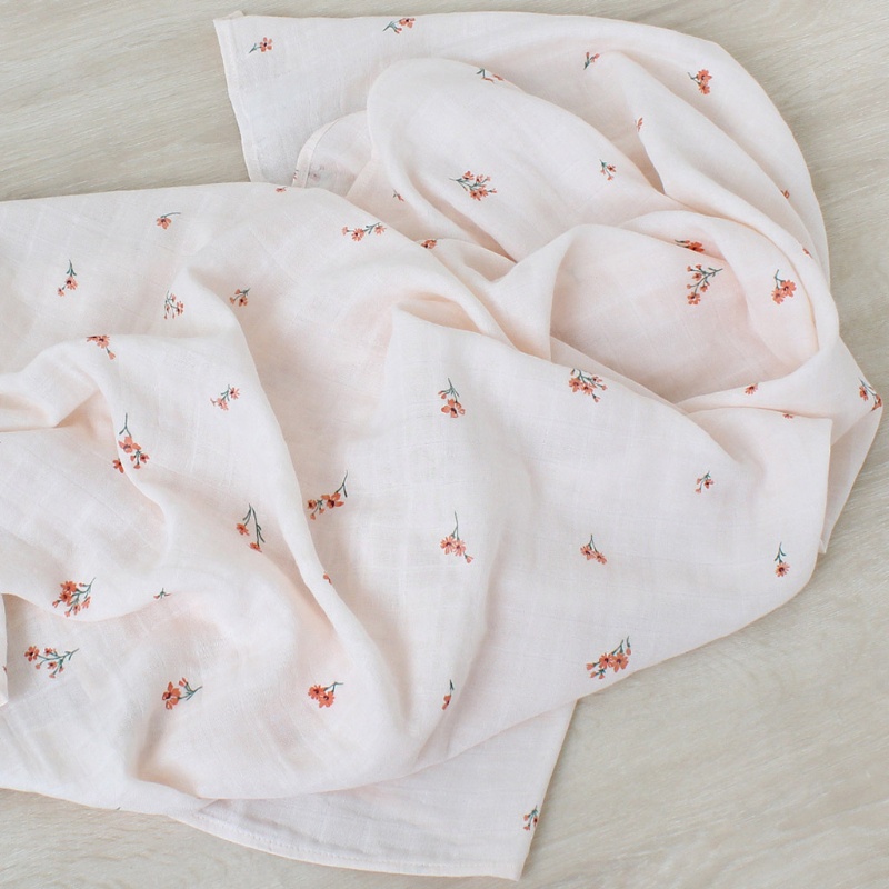 Chăn Quấn Em Bé 2 Lớp 120x120cm Chất Liệu Muslin Mềm Mại