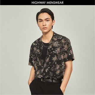 Áo sơ mi ngắn tay nam họa tiết mềm mịn highway menswear radiant cuban shirt