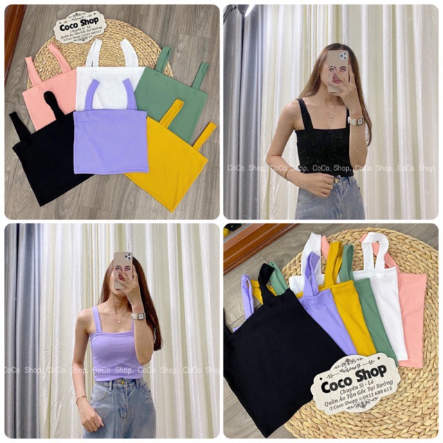 Áo Dây Croptop Bản To 6 Màu (CÓ ẢNH THẬT KÈM BẢNG TÊN SHOP)