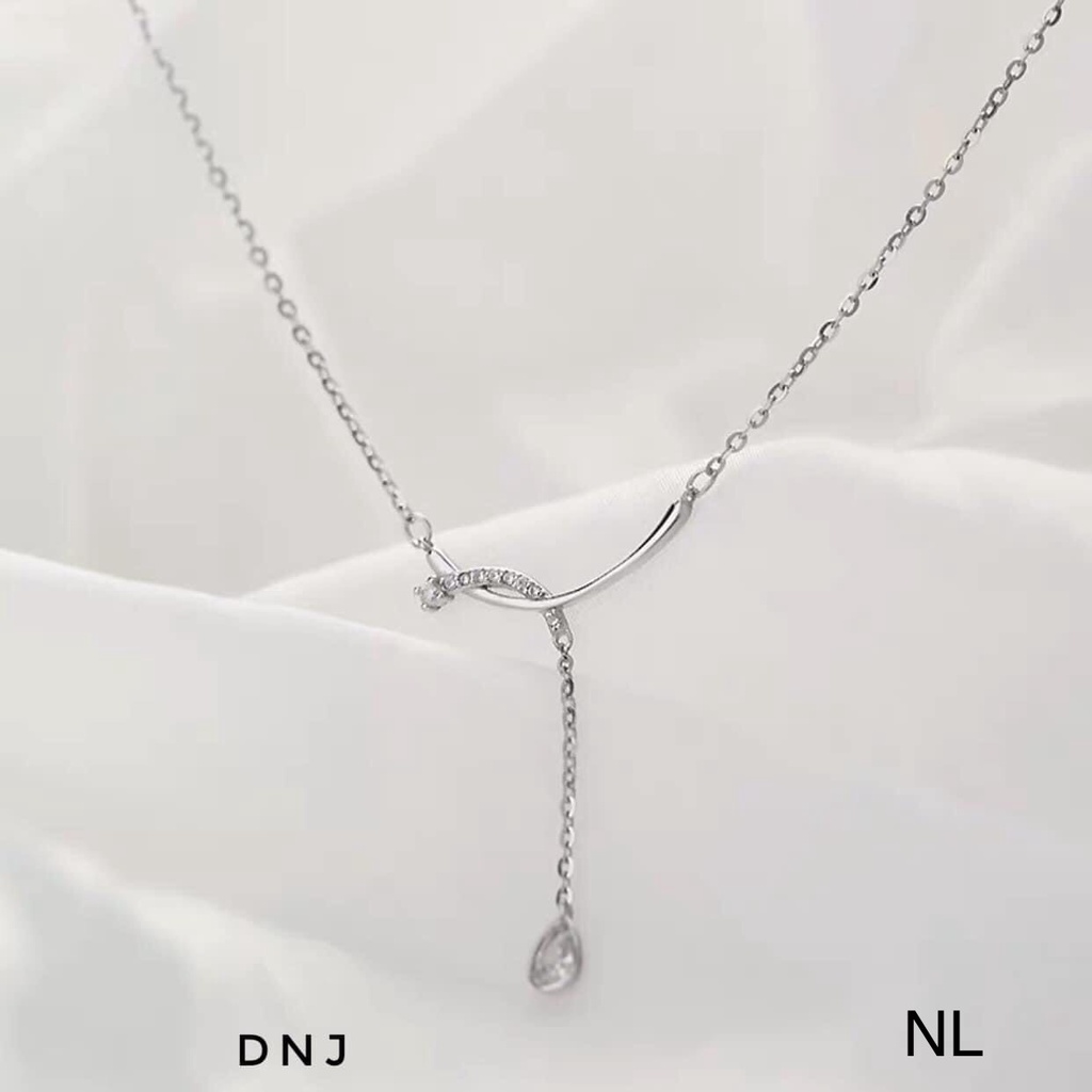 Dây chuyền nữ bạc thật liền mặt đính đá kiểu dáng mới sang trọng - Kho sỉ bạc Nhất Linh