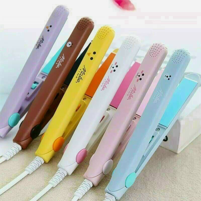 Máy Uốn Tóc Mini, Máy Duỗi Tóc Mini Tạo Kiểu Nhỏ Gọn Có Hộp Đựng Xinh Xắn