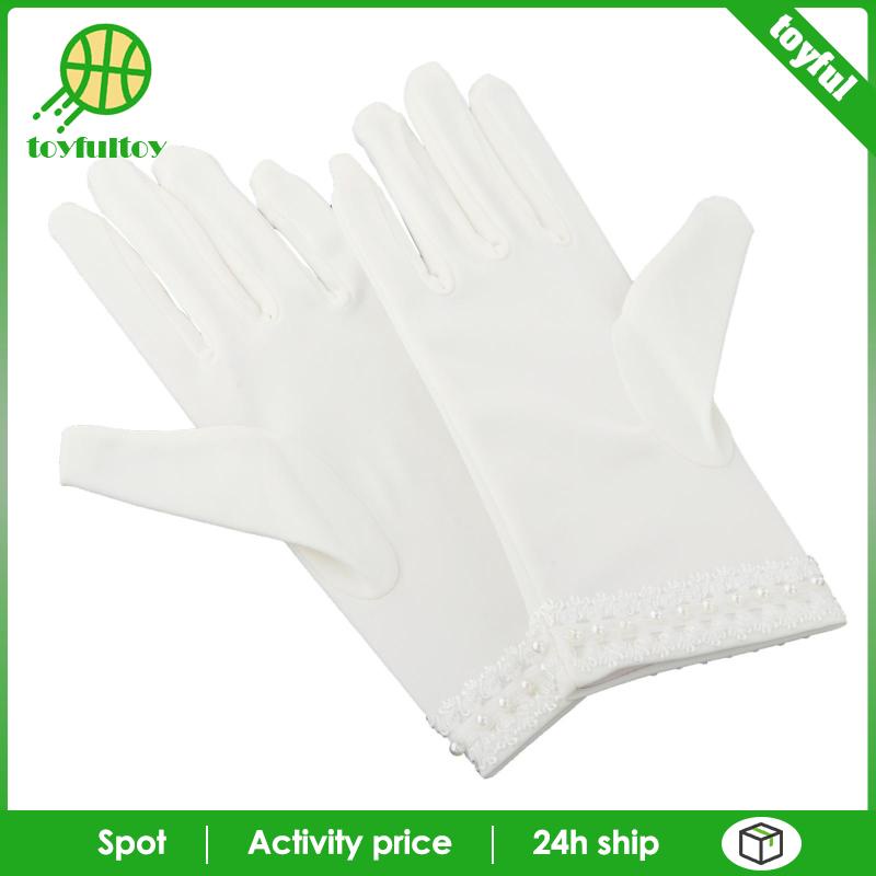 Găng Tay Satin Ngắn Toàn Diện Dành Cho Cô Dâu Trong Tiệc Cưới