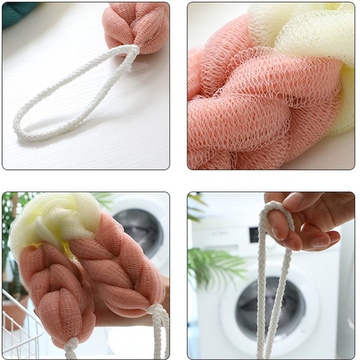 Bông tắm tạo bọt dáng dài có tay cầm