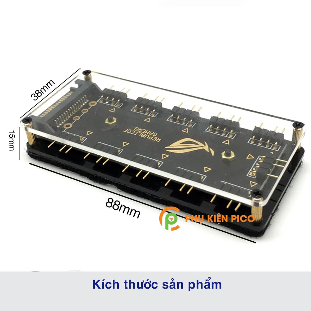 Hub chia ARGB 5V - Bộ chia led quạt ARGB 5V 3pin 10 cổng hỗ trợ Mainboard Gigabyte, Asus, MSI, Asrock