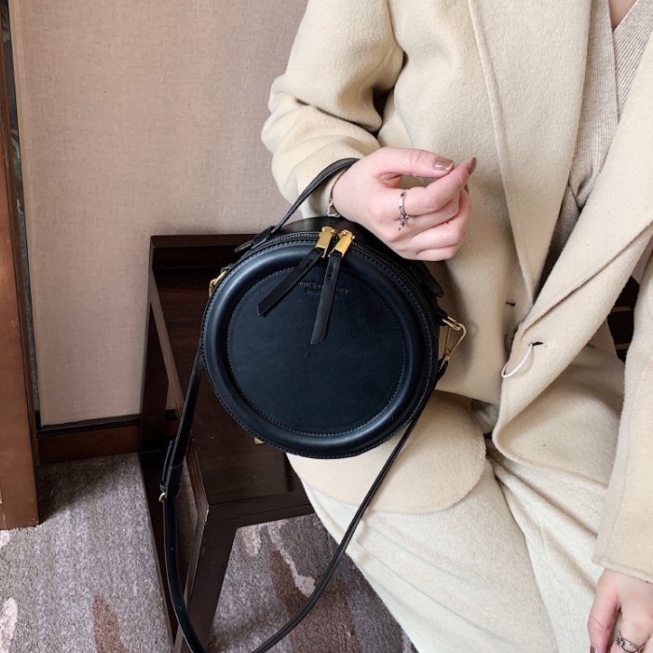 Túi xách, túi đeo chéo nữ dáng hộp tròn, da PU, style Hàn Quốc thanh lịch, nữ tính