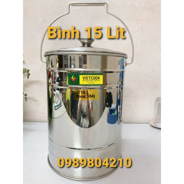 Video Xô inox  SUS 304 có quai xách 10L,15 L,Xô đựng thực phẩm,nước,sữa,Bình đựng nước ko vòi 10 l,15 l,20 lChính Hãng