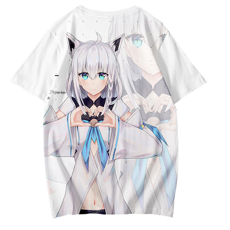 Hololive VTuber FAMS Gamers Shirakami Fubuki T-shirts 3D Printed Short Sleeve Tops
