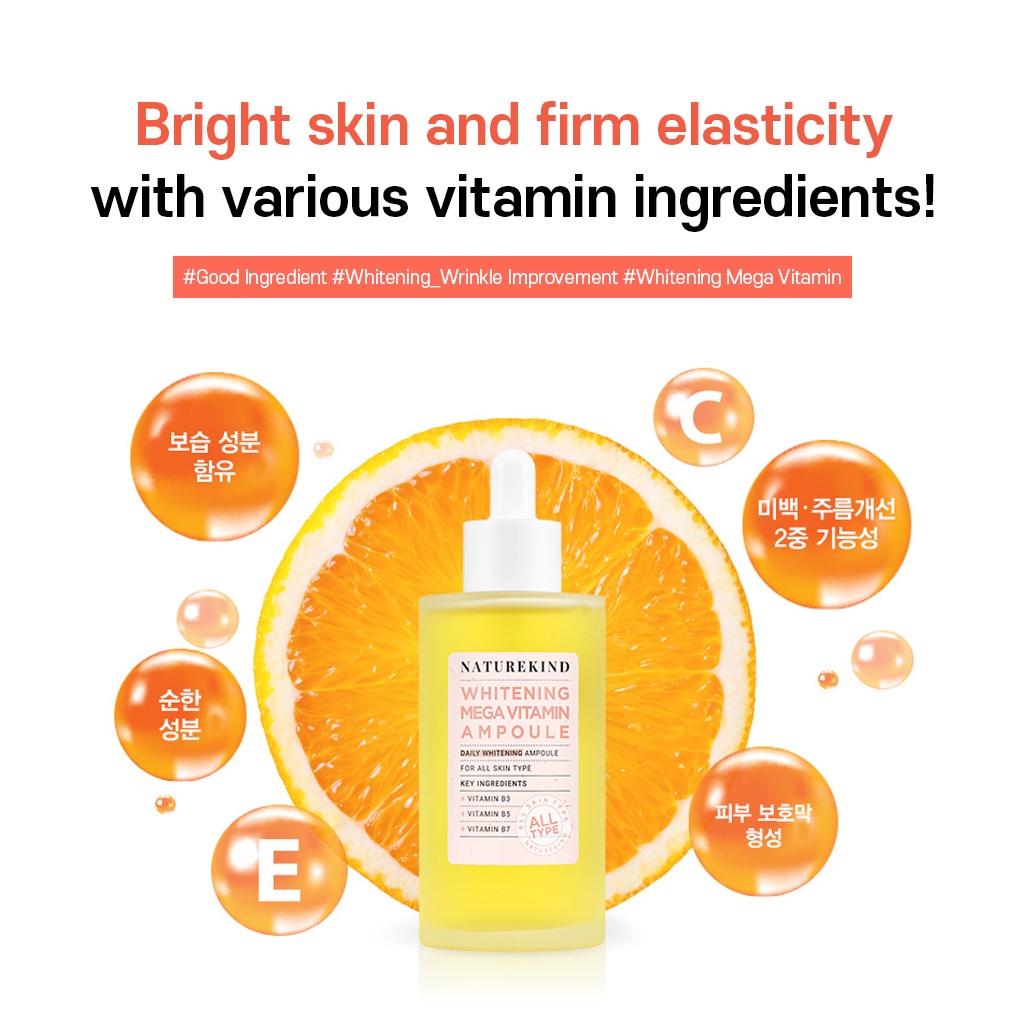 Naturekind -  Whitening Mega Vitamin Ampoule  / Vitamin Làm Trắng Da