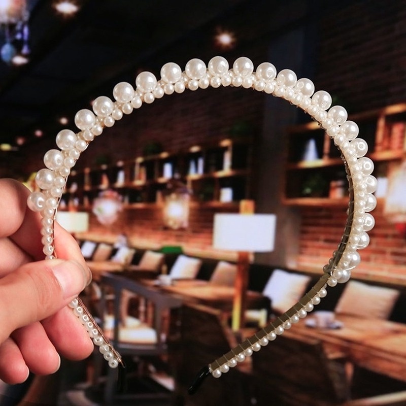 Băng Đô Cài Tóc Đính Ngọc Trai Toàn Diện Phong Cách Hàn Quốc