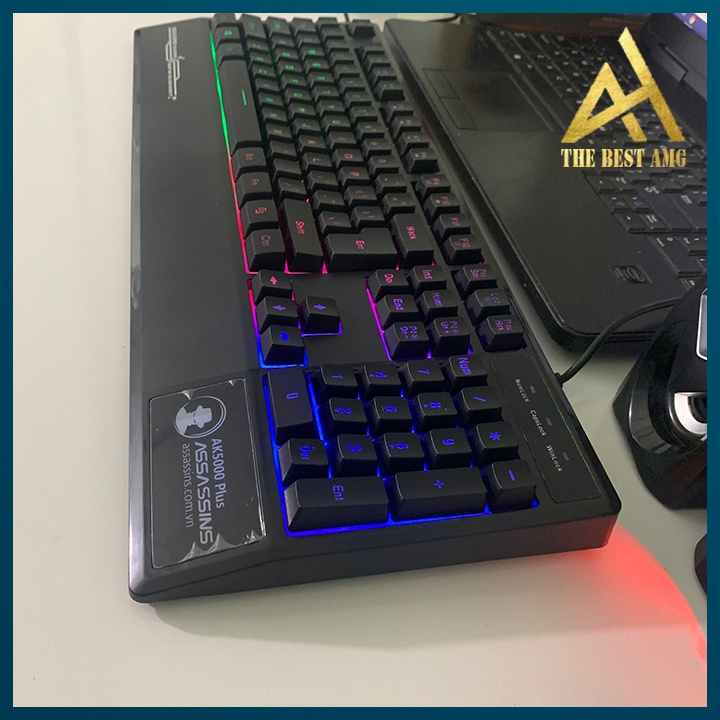 Bàn Phím Máy Tính Gaming Keycap Xuyên Led Đổi Màu Assassins AK5000 Bàn Phím Giả Cơ Laptop Có Dây Keyboard Chơi Game