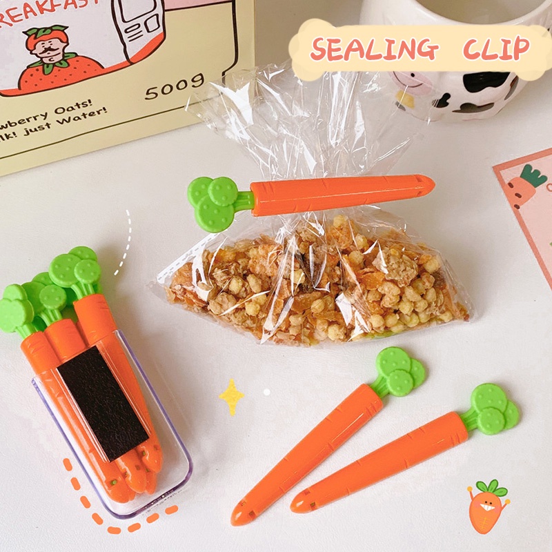 Set 5 kẹp túi đựng đồ thiết kế củ cà rốt dễ thương