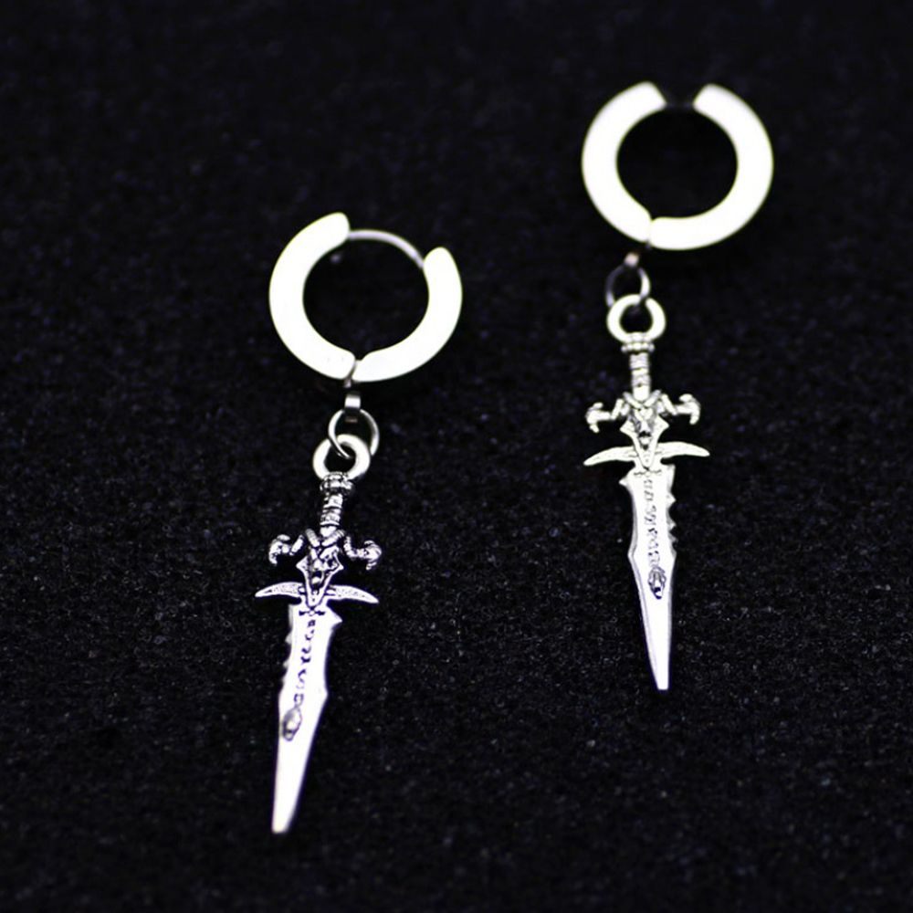 Khuyên tai thép titan không gỉ hình thánh giá cá tính cho nam và nữ