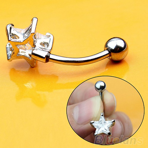 Khuyên RốN HìNh Ngôi Sao BằNg ThéP Y Tế