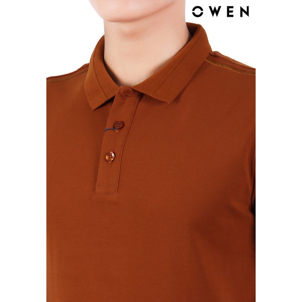 Áo polo ngắn tay OWEN Bodyfit Nâu - APV21857 | BigBuy360 - bigbuy360.vn