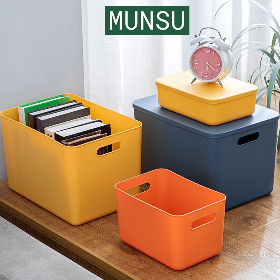 Hộp Đựng Đồ Bằng Nhựa Đa Năng Có Tay Cầm Nhiều Màu Tiện Dụng Cao Cấp Đựng Quần Áo, Mỹ Phẩm Q002