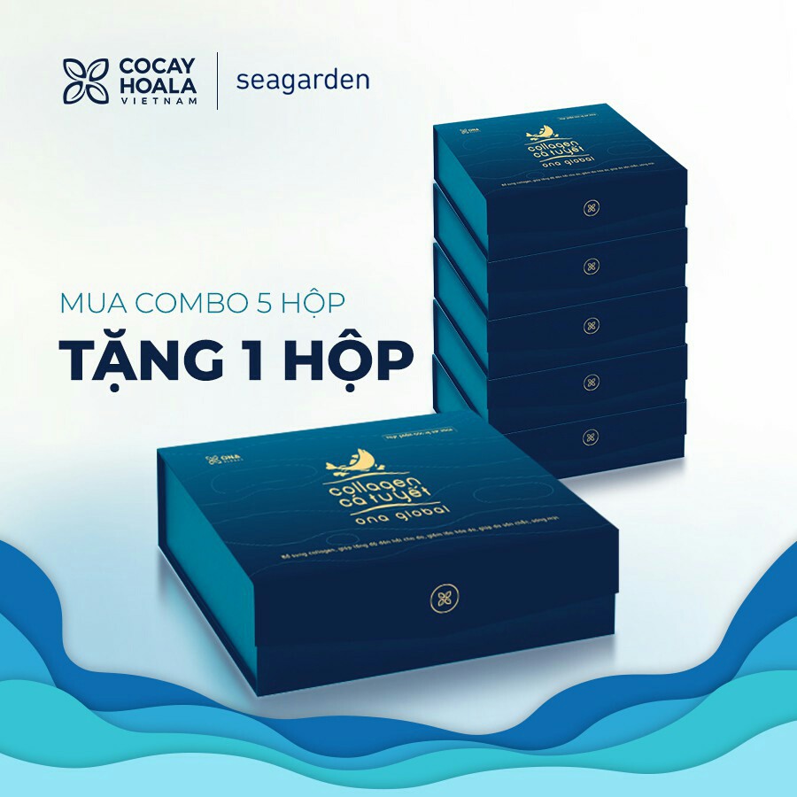 [Mua 5 tặng 1] Combo 5 hộp Collagen cá tuyết Nauy Cocayhoala làm đẹp da, da săn chắc, căng bóng ngậm nước ẩm mượt