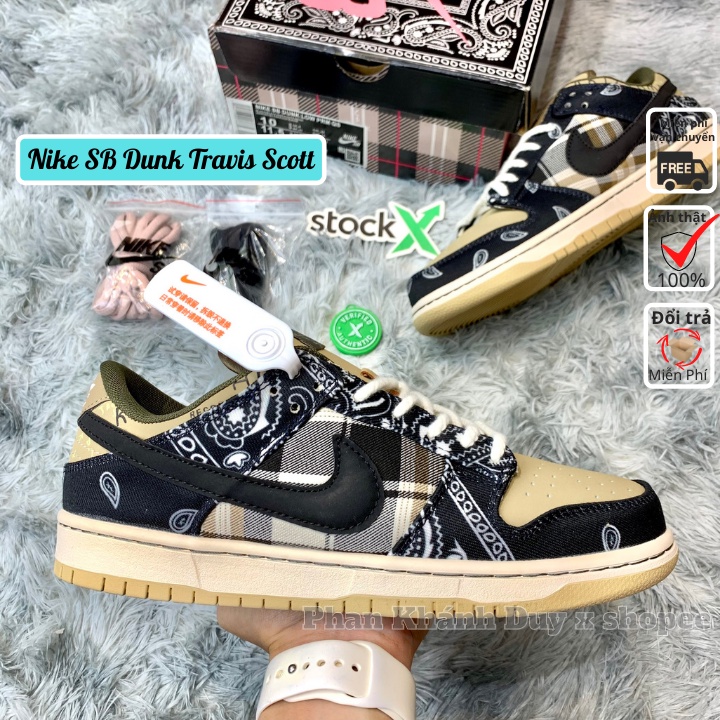( Peersneaker ) Giày Nike Sb Dunk Travis Scott low nam nữ - Hàng Tiêu Chuẩn