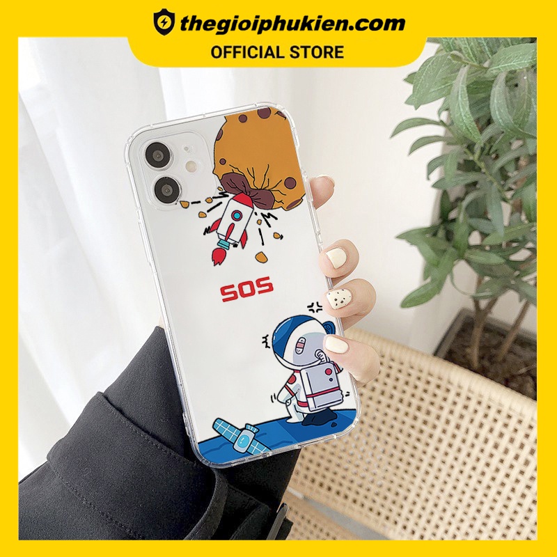 Ốp lưng iphone silicon trong suốt Phi hành gia tức giận dành cho iphone 6 đến 14promax - T124