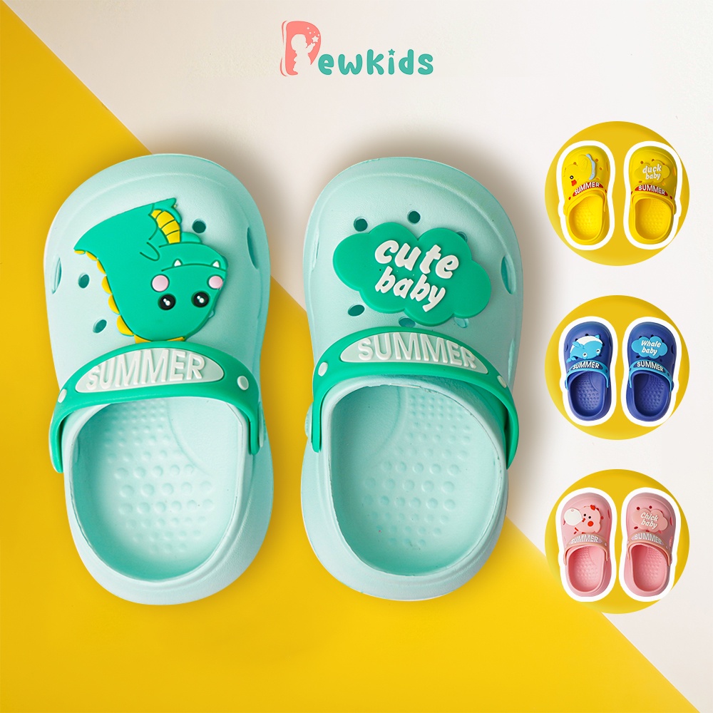 Dép sục cho bé DEWKIDS chống trơn trượt hoạt hình nhiều màu - SD001