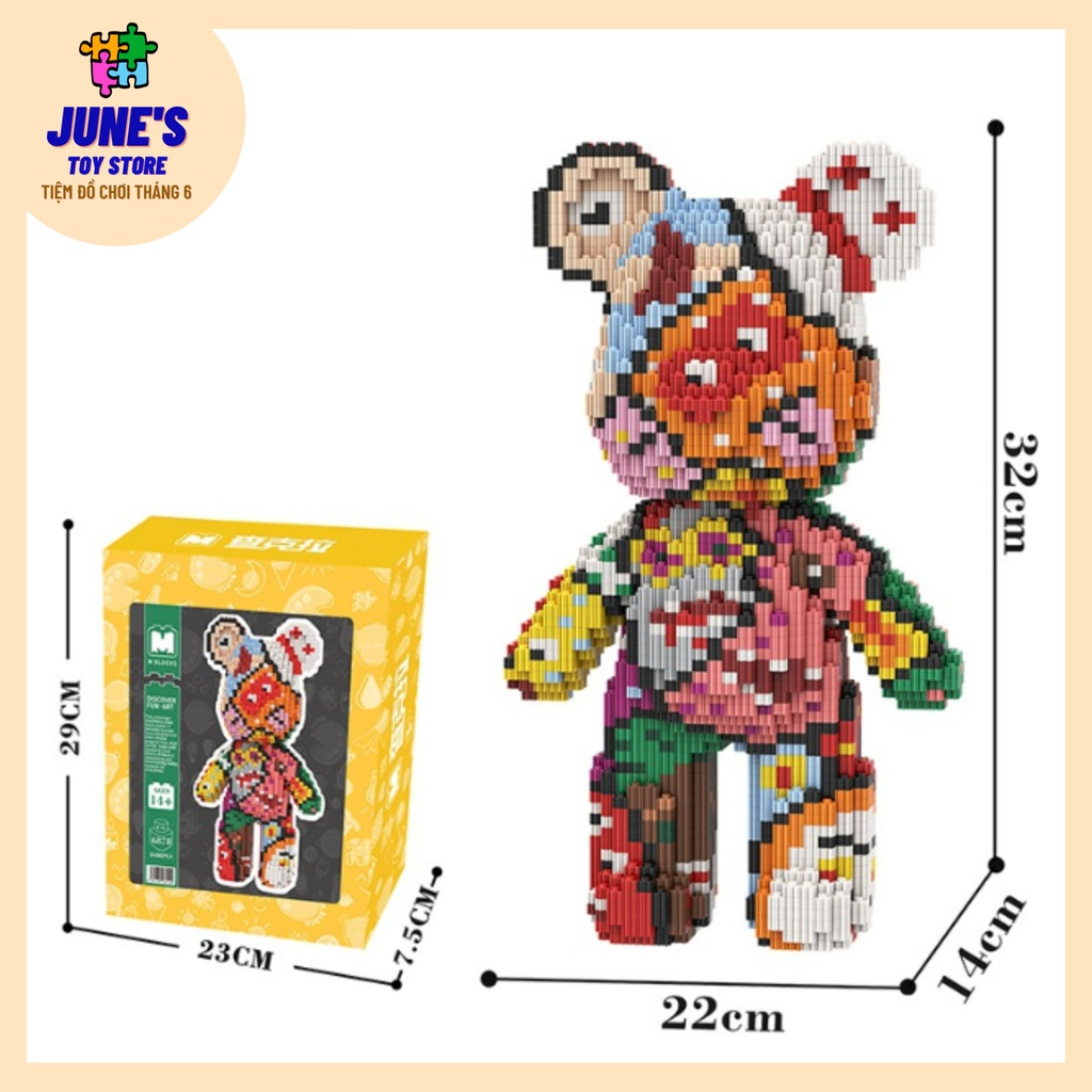 Mô hình Lego lắp ráp Bearbrick - Size lớn 32cm - 6878