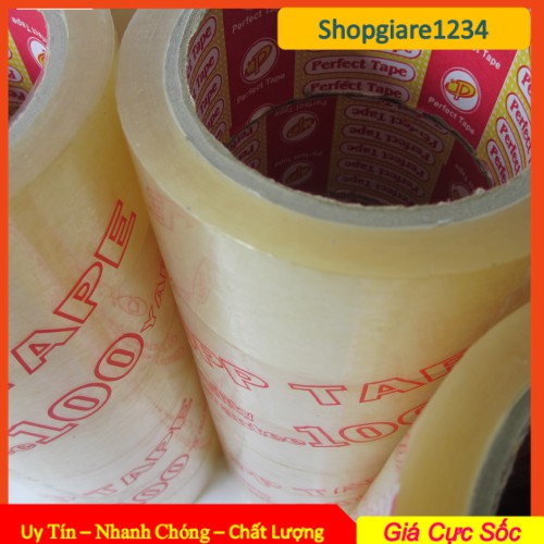 Cây 6 cuộn băng keo trong 100Yd / 48mm – Dai, Chống Rách, Siêu Dính, Đủ Chuẩn