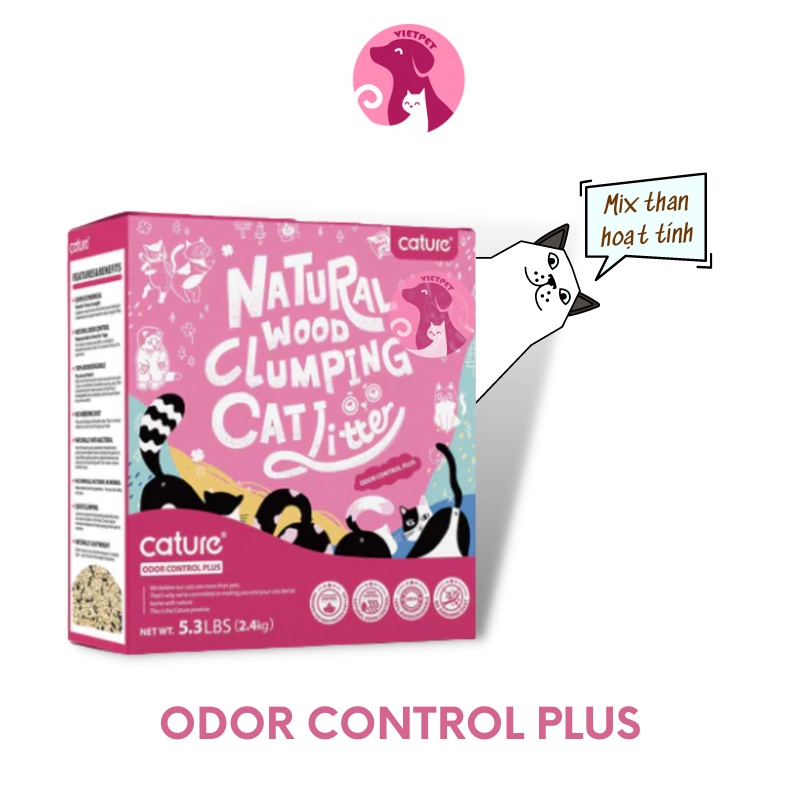 Cát vệ sinh cho mèo - Natural Wood - Cát gỗ hữu cơ Cature cho mèo - An toàn thân thiện môi trường