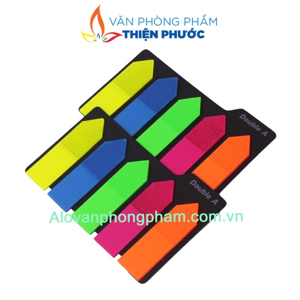 Giấy Note Double A ghi chú 5 màu nhựa - phân trang mũi tên THIỆN PHƯỚC