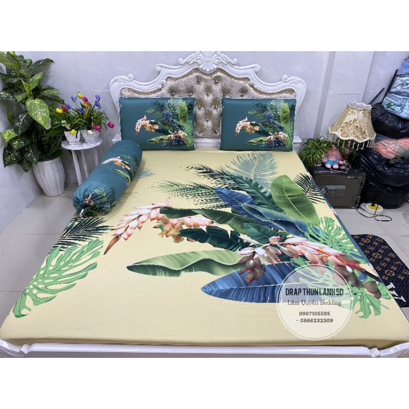 BỘ DRAP THUN LẠNH Ý 5D THÁI LAN CAO CẤP NHIỀU MẪU (INBOX CHỌN MẪU)
