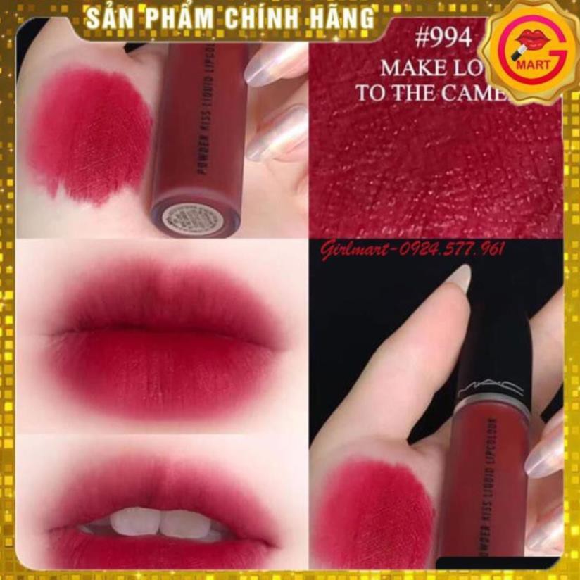 Son Kem Lì MAC Powder Kiss Liquid 994 Make Love To The Camera - Màu đỏ rượu trầm