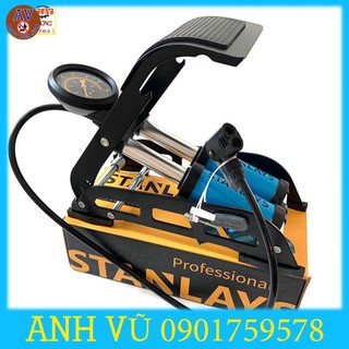 Bơm Đạp Chân Đa Năng Mini Cho Ô Tô Xe Máy 2 Xilanh Nhập Khẩu Và Phân Phối Bởi Stanlay,bơm 2 ống tiện lợi