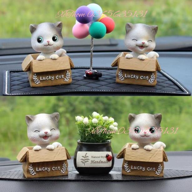 Trang trí ô tô Decor mèo lucky cat dễ thương trang trí taplo ô tô, phụ kiện xe hơi