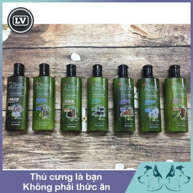 Sữa tắm OLIVE ESSENCE giúp mượt lông, chống rụng lông chai 450ml cho chó Phụ kiện Long Vũ