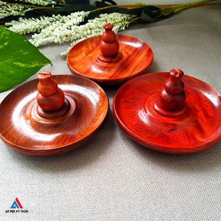 Đồ Đốt Trầm - Khay Đốt Trầm Hương Bằng Gỗ Hương Cao Cấp (loại dĩa lớn), Đốt Trầm Hương Không Tâm/ Trầm Hương Vòng