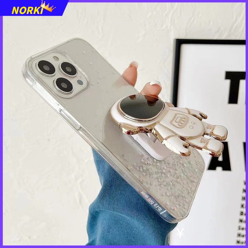 Ốp Điện Thoại Kim Tuyến Nước Kèm Giá Đỡ Hình Phi Hành Gia 3D Cho OPPO Reno 8T 8 8Pro 8Z 7 7Pro 7Z 6 6Pro 6Z